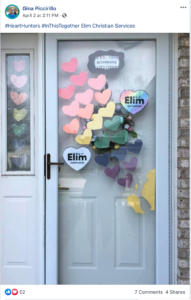 Gina Piccirillo Front Door with Elim Hearts, from Facebook